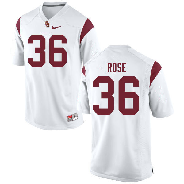Men #36 Will Rose USC Trojans College Football Jerseys Sale-White